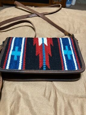 Source Unknown Southwestern Pattern Crossbody Clutch - Red, Blue, Black, Brown